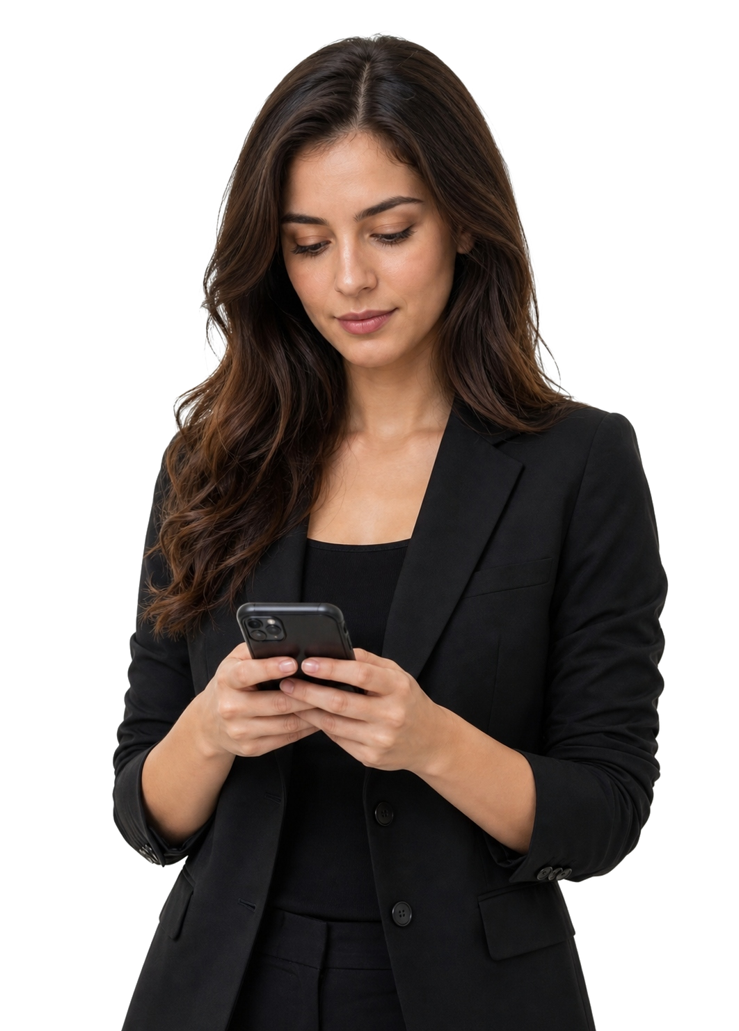 A young Indian woman messaging her customers on WhatsApp & SMS with sms4every1